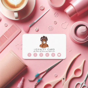 Carte de fidélité de salon de coiffure rose à l'aq