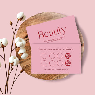 Carte de fidélité de service de beauté rose blush
