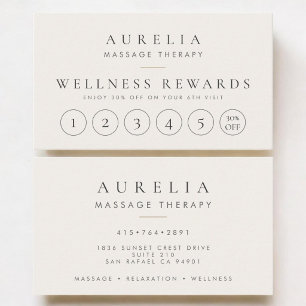 Carte de fidélité de thérapeute de massage