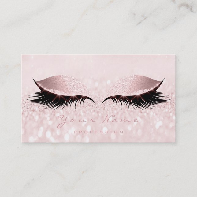 Carte De Fidélité Délicat Pink Loyalty Card Maquillage Artiste Lashe (Devant)