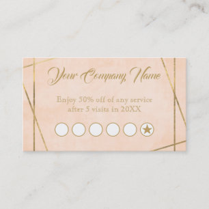 Carte de fidélité des clients Blush Pink and Gol