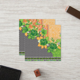 Carte De Fidélité design d'un mur vert et jaune suspendu