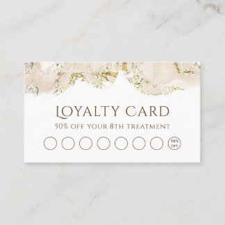 carte de fidélité design marbré beige