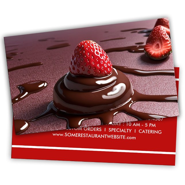 Carte De Fidélité dessert à la fraise de chocolat (Créateur téléchargé)