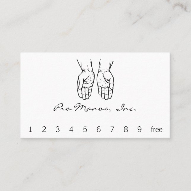 Carte De Fidélité Deux mains ouvertes (noires et blanches) (Devant)