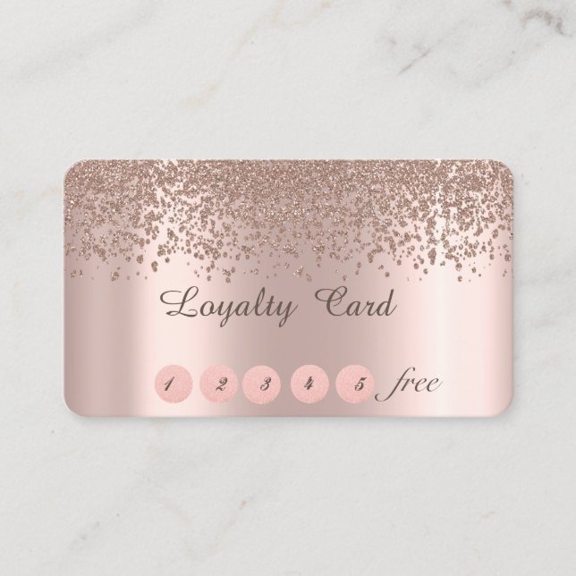 Carte de Fidélité Diamants Or Rose Élégante (Devant)