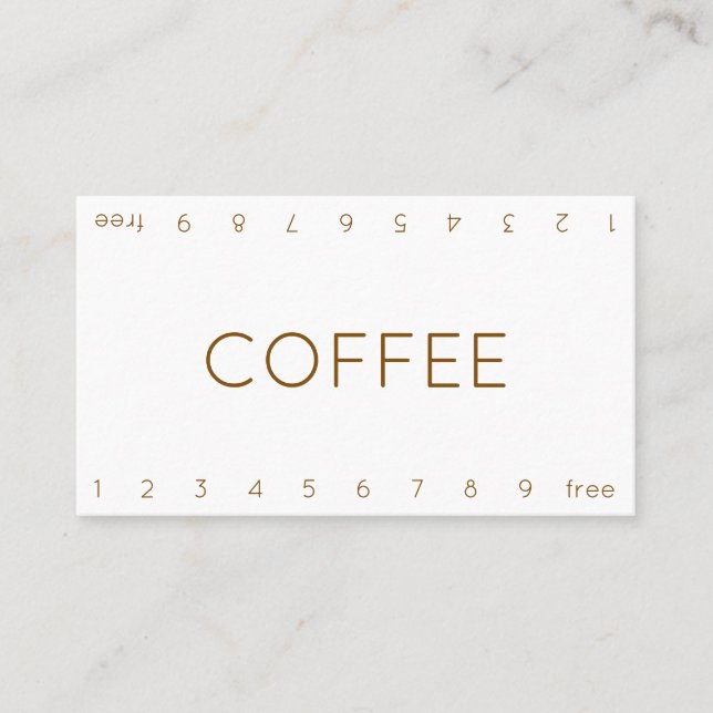 Carte de Fidélité Double Numéro Mince pour Café (Devant)