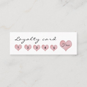 Carte De Fidélité Doux coeur rose mignon calligraphie bokeh parties