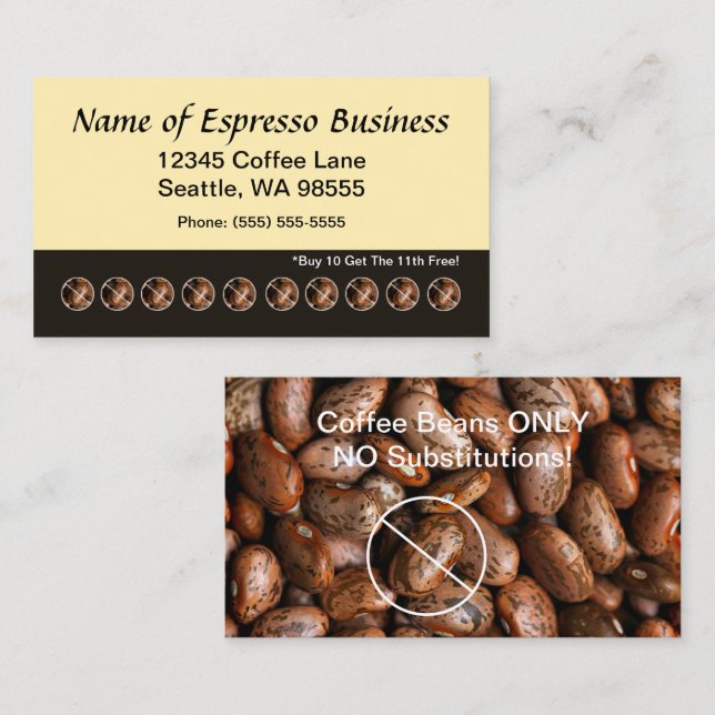 Carte de fidélité drôle pour punch d'espresso Café (Devant / Derrière)