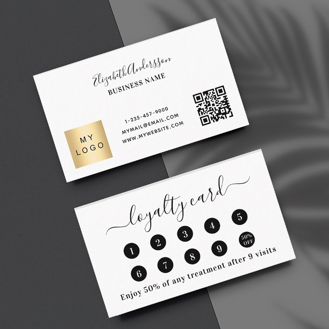 Carte de fidélité du logo commercial du code qr bl (Créateur téléchargé)