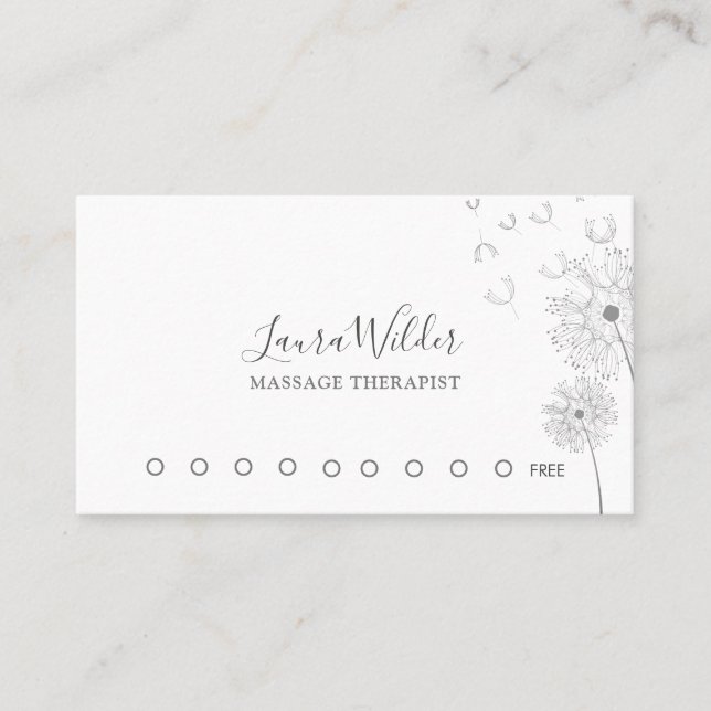 Carte de fidélité du masseur (Devant)