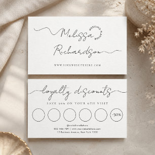 Carte De Fidélité Écriture Calligraphique Élégante Salon ou Spa Mini