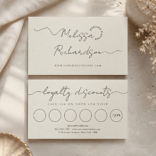 Carte De Fidélité Écriture calligraphique élégante Salon ou Spa neut