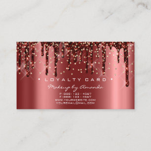 Carte De Fidélité Égouttement de confettis de maquilleur de poinço
