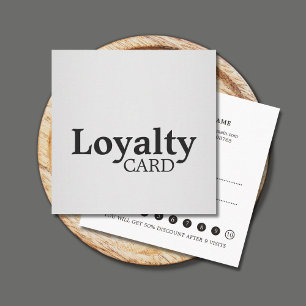 Carte De Fidélité Elegant Black FAUX Silver Loyalty Card