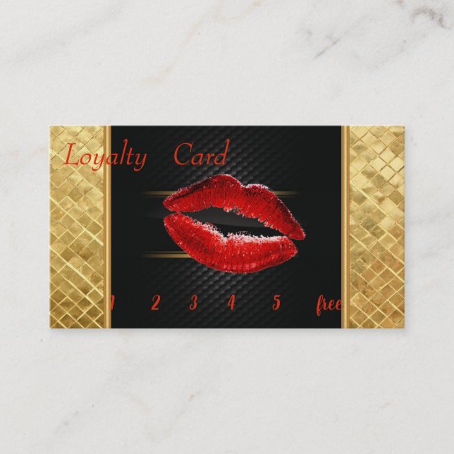Carte de fidélité Elegant Black, Gold Sequin Red L (Devant)