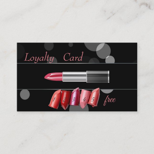 Carte de fidélité Elegant Black, Lipstick (Devant)