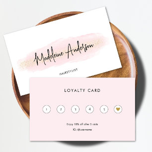 Carte De Fidélité Elegant Chic Blush Parties scintillant or rose coi