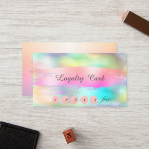 Carte De Fidélité Élégant et stylé, holographique à coup de pinceau