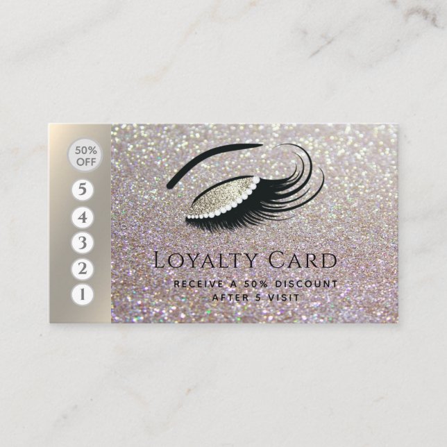 Carte De Fidélité Elégant luxe glittery diamant lashes oeil maquilla (Devant)