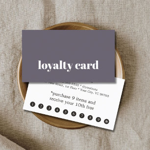Carte De Fidélité Élégant minimaliste Purple White Shop