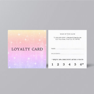 Carte De Fidélité Élégant Moderne Pastel Rose Violet Brillant