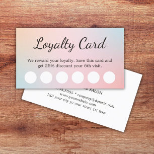 Carte De Fidélité Elégant Pastel Colors Salon Gradient