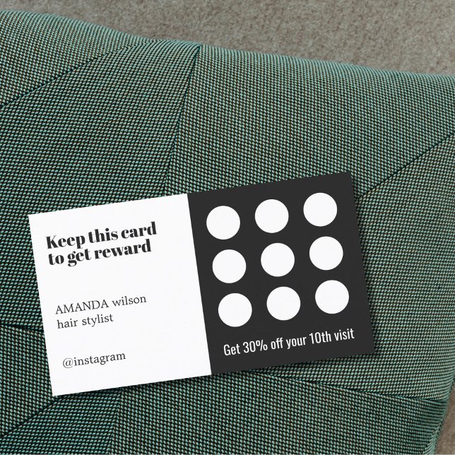 Carte De Fidélité Elégant salon blanc gris foncé (Créateur téléchargé)