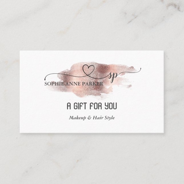 Carte De Fidélité Élégante calligraphie Gold Professional Beauty Sal (Devant)