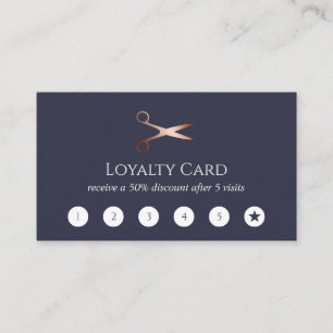 Carte De Fidélité Elégante coupe-cheveux rose d'or