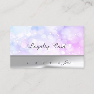 Carte de fidélité élégante et stylée argent, Bokeh