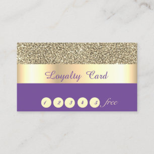 Carte de fidélité élégante rayée violette à paille