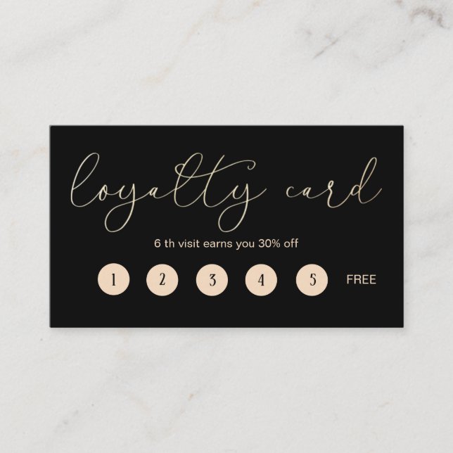 Carte De Fidélité Élégante typographie Loyalty Card (Devant)