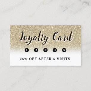 Carte de fidélité en faux or parties scintillant