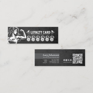 Carte De Fidélité Entraîneur de fitness moderne Bodybuilding Instruc