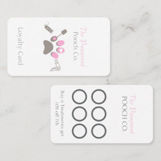 Carte De Fidélité Entreprise de toilettage de chiens personnalisée,