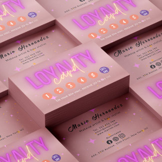 Carte De Fidélité Esthétique Rose Gold Moderne Salon