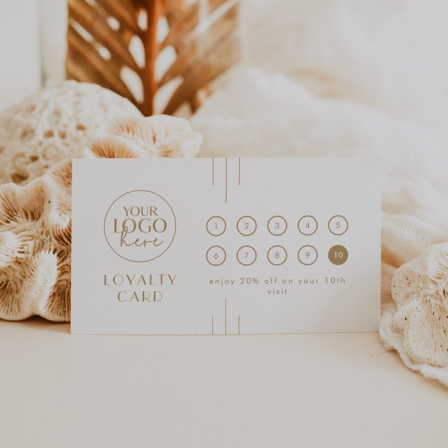 Carte De Fidélité EVERLY Gold Art Deco Logo Business Reward 10 Punch (EVERLY Gold Art Deco Logo Business Reward 10 Punch Loyalty Card)