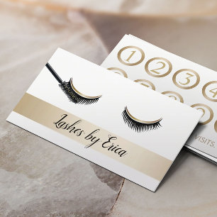 Carte De Fidélité Eyelash Extensions Maquillage Artiste Gold Loyauté