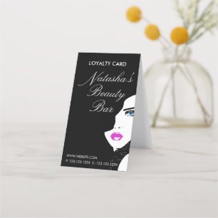 Carte De Fidélité Fashion Girl Black Rose Beauty Bar