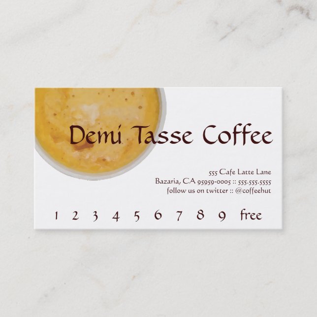 Carte De Fidélité Fidélité/carte perforée de boissons de café de (Devant)