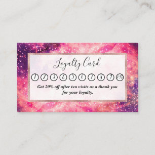 Carte De Fidélité Fille rose violet Majestic Starry Nebula Art