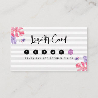 Carte De Fidélité Fitness minimaliste Rose blanc