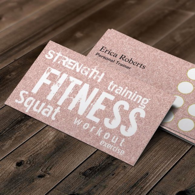 Carte De Fidélité Fitness Personal Trainer Rose Gold Parties scintil (Créateur téléchargé)