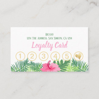 Carte De Fidélité Fleur tropicale 6e nomination personnalisée