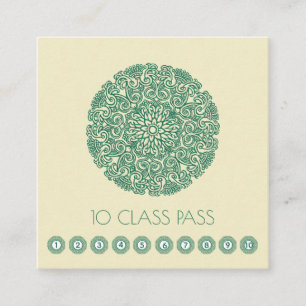 Carte De Fidélité Fleur verte Mandala Yoga