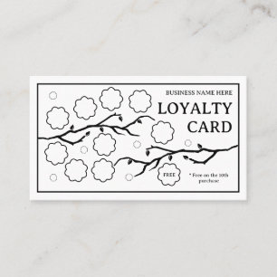 Carte De Fidélité Fleurs sur branches Élégant