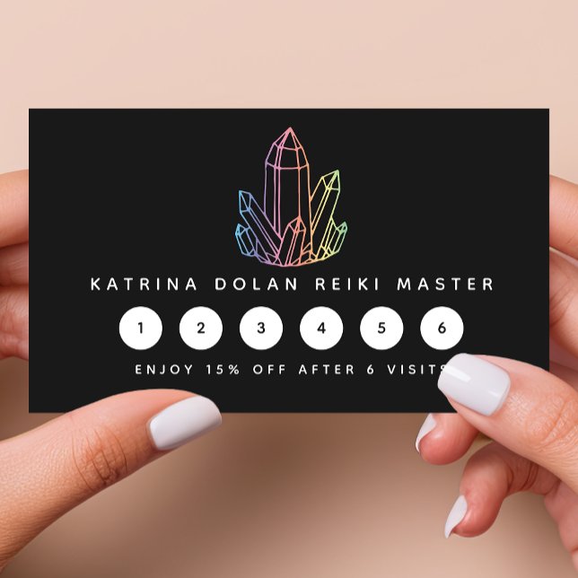 Carte De Fidélité Gemstone Rainbow Quartz Crystal Business Logo (Créateur téléchargé)