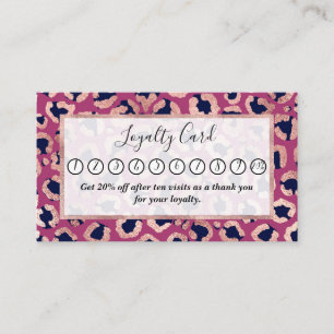 Carte De Fidélité Girly moderne Rose Gold Marine violet Empreinte de