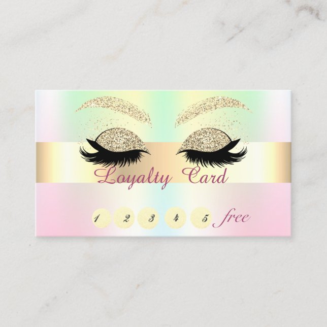 Carte de Fidélité Glitter  Lashes Holographique Ir (Devant)